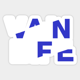 Vanlife: Tracks - White Blue Sticker